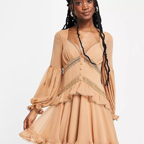 ASOS Lace Insert Ruffle Dress - Picture 5 of 5